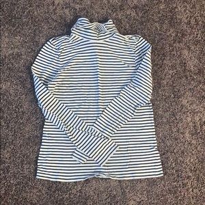 Long sleeved, striped tissue turtleneck